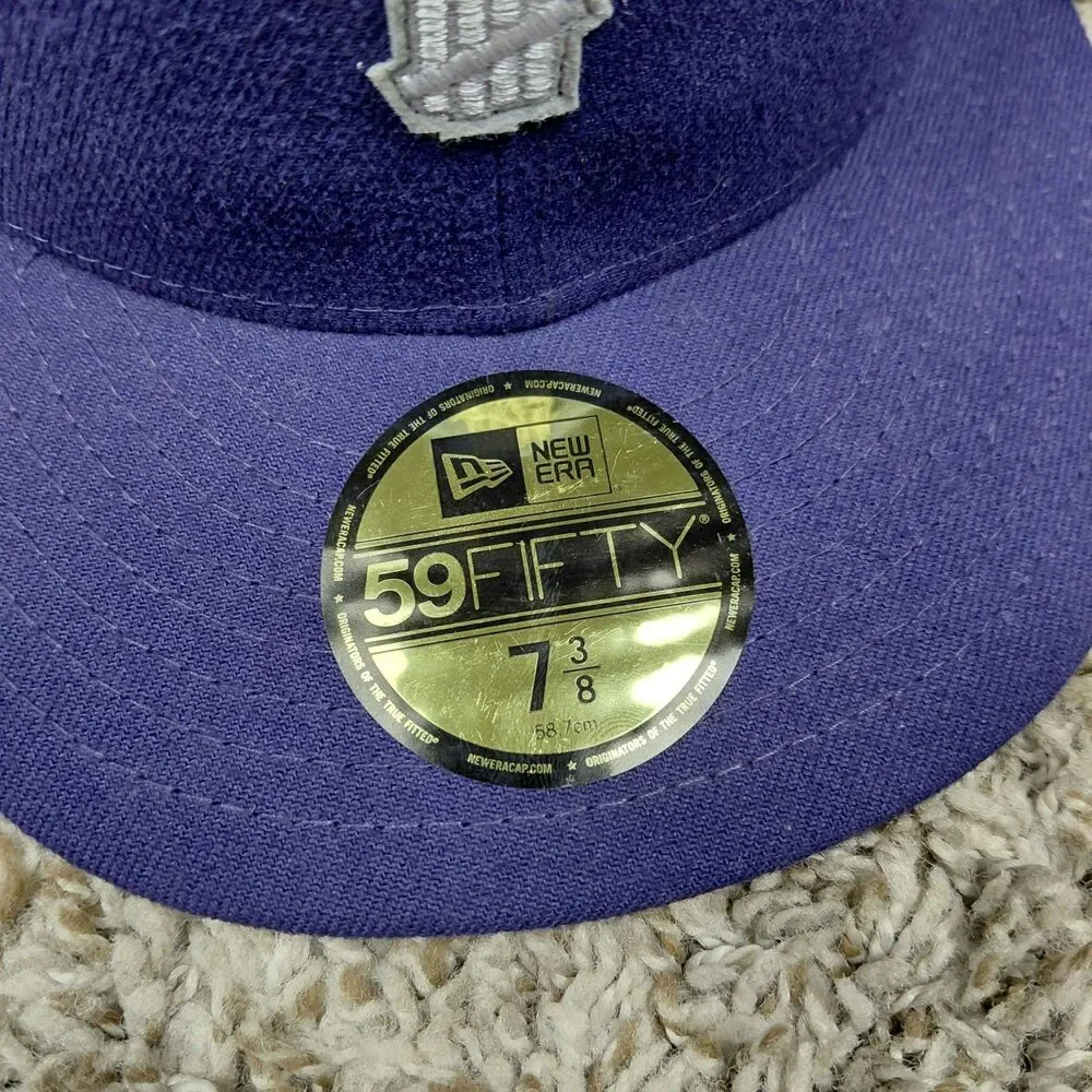 NEW Undefeated New Era 59Fifty Fitted Hat Cap Size 7 3/8 Navy 5 Strike Logo